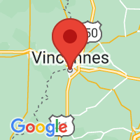 Map of Vincennes, IN US